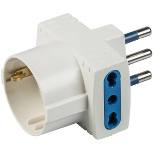 Adattatore multiplo t.b.t. bianco per prese.