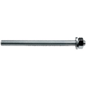 Ancoraggio filettato a iniezione Fischer FIS GS M6 x 110 K, tassello con filetto, dado e rondella.