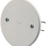 Placca cieca t.b.t. bianca, rotonda, con viti per installazione elettrica.