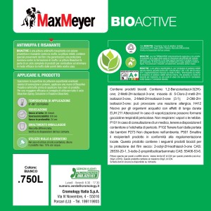 MaxMeyer BioActive Pittura per interni, bianca, 750ml, antimuffa.