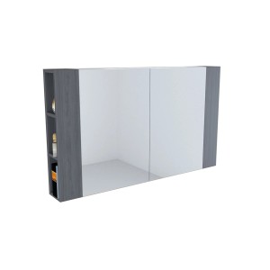 Specchiera t.b.t. con ripiani in grigio.