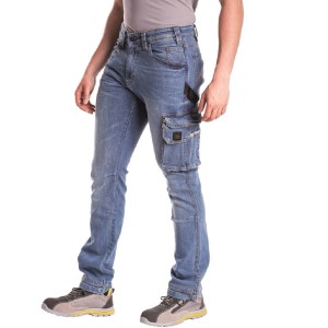 Jeans da lavoro blu t.b.t. da uomo con tasca cargo.
