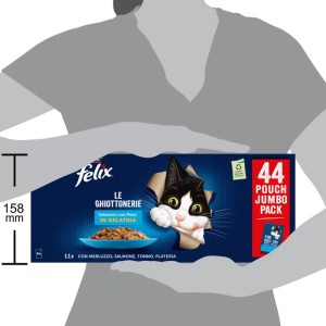Cibo umido per gatti Felix Le Ghiottonerie pesce in gelatina 44x85 g