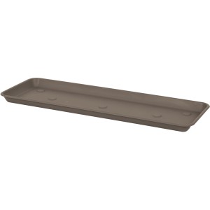 Sottovaso beige Omnia (85x30cm) in plastica per fioriere, resistente alle intemperie e facile da pulire.