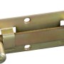 Catenaccio per finestra zincato giallo con pomello, 80x30mm, per la sicurezza delle finestre. Ferramenta per esterni.