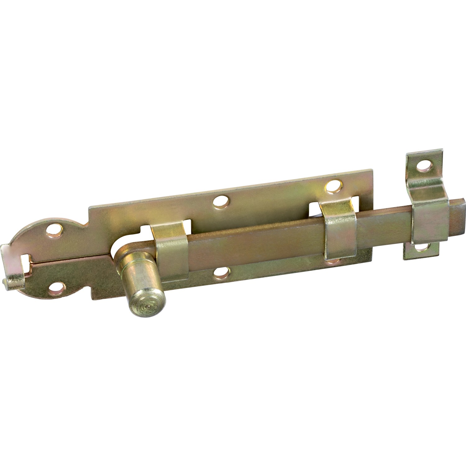 Catenaccio per finestra zincato giallo con pomello, 80x30mm, per la sicurezza delle finestre. Ferramenta per esterni.