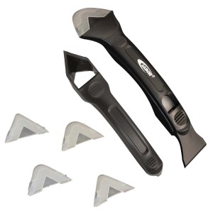 Kit di attrezzi in plastica per la rimozione e finitura del silicone