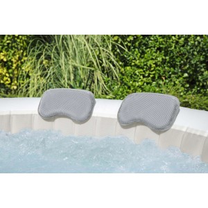 Bestway LAY-Z-SPA Set di 2 poggiatesta imbottiti, grigi, per idromassaggio e vasca da bagno.