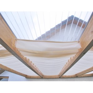 Tenda da sole Floracord color avorio chiaro, 275x96 cm, con ganci e fermi.