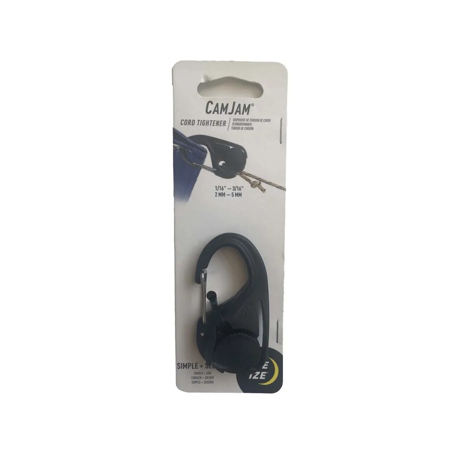 Tenditore per funi t.b.t. nero con moschettone per funi fino a 5 mm. Ideale per fissare e tendere.