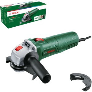 Smerigliatrice angolare Bosch UniversalGrind 750-115 con motore da 750W e accessori.