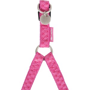 Pettorina per cani rosa con motivo a cuore, dettaglio.