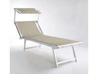 Sdraio Basculante Da Giardino Con Cuscino - Grigio Melange, Struttura In Acciaio, Textilene