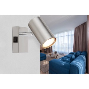 Faretto Globo Robby color nickel, 1 luce, per lampadine GU10, design moderno.