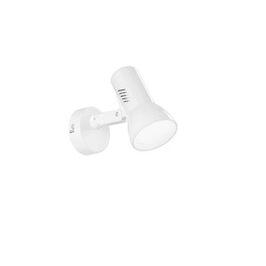 Faretto t.b.t. bianco, lampada da parete orientabile per interni.