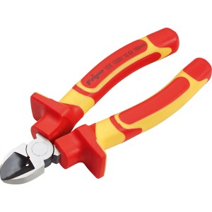 Tronchese laterale LUX VDE Classic 160 mm con manici rosso-gialli per tagliare fili.