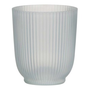Vaso per orchidee Scheurich 314 in vetro bianco satinato con scanalature. Elegante fioriera per orchidee.