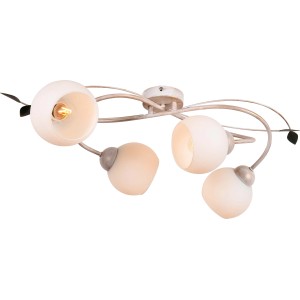 Plafoniera decorativa t.b.t. con quattro luci e design floreale.