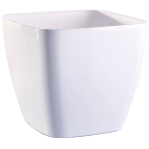 Vaso per piante t.b.t. bianco quadrato per interni.