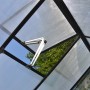 Dettaglio: Serra Palram Canopia Victory Orangerie con finestra sul tetto aperta.