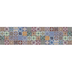 Adesivi da parete t.b.t. con motivi di piastrelle colorate per cucina e bagno.