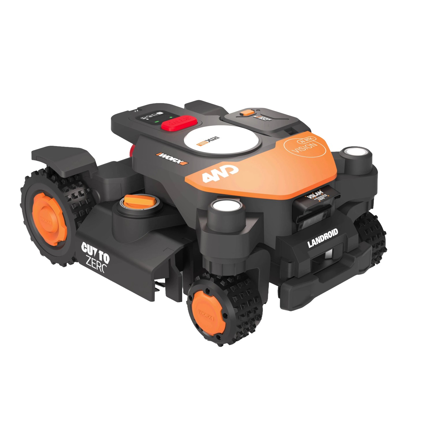 Robot rasaerba Worx Landroid Vision Cloud L4000 4WD WR344E con trazione integrale e funzione Cut to Zero.