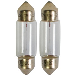 Due lampadine Bosch GLL Pure Light C5 W per illuminazione cruscotto auto.