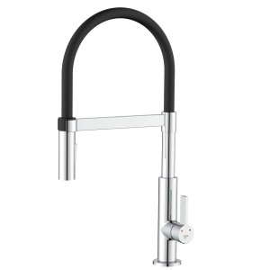 t.b.t. Miscelatore monocomando con bocca nera per la cucina.