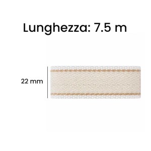 Cintino tapparelle portafinestra cotone righe oro 18 g x 7,5 m