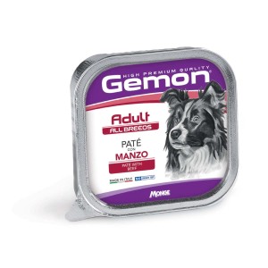 Gemon Adult cibo umido per cani paté con manzo per tutte le razze.