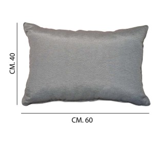 Cuscino da esterno grigio, 60x40 cm, per mobili da giardino e terrazza.