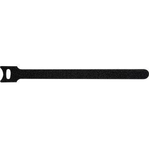 Fascetta a strappo nera, 200mm x 13mm, con fessura per richiudere facilmente, 6 pezzi.