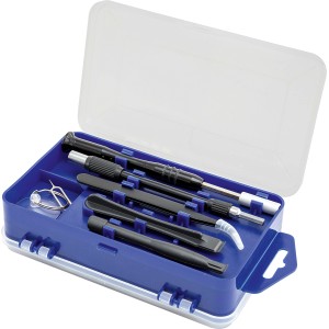 Kit di riparazione smartphone LUX, 108 pezzi in scatola di plastica, cacciaviti e strumenti per riparazioni di telefoni cellulari.