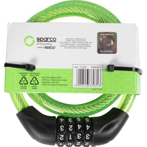 Lucchetto per bici t.b.t. verde con codice numerico per maggiore sicurezza.