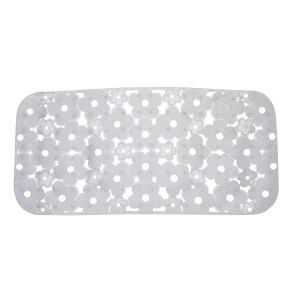 Tappetino doccia bianco con motivo floreale per una maggiore sicurezza nella doccia.