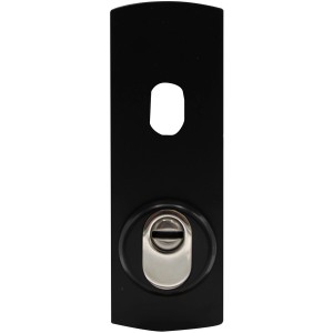 Serratura per porta nera t.b.t. per porte e finestre.