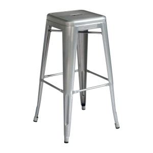 Sedia da giardino t.b.t. in metallo argentato, ideale per esterni.