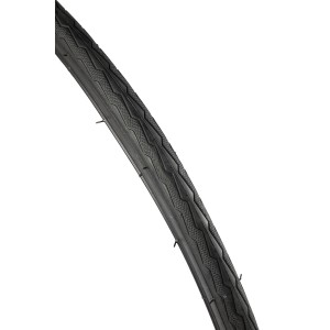 Copertone bici nero t.b.t. per biciclette, battistrada visibile.