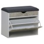 Scarpiera t.b.t. con seduta, bianco/grigio, con due scomparti per scarpe.