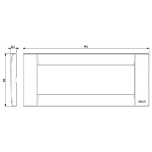 Disegno tecnico: t.b.t. placca di copertura per interruttori e prese con dimensioni.