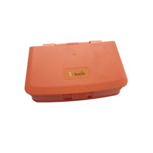 Valigetta arancione per set di foratura t.b.t. di r-tools.