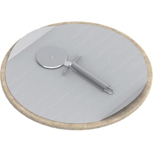 Pietra per pizza Campingaz con piastra in acciaio inox e rotella tagliapasta per barbecue a gas.