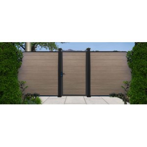 Cancello in WPC effetto legno Teck per pannello 90x180 cm legno