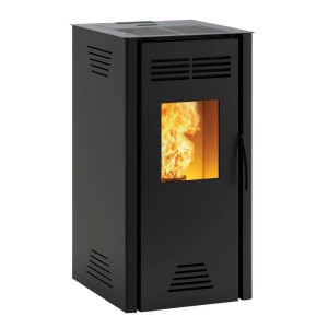 Stufa a pellet ventilata Invicta Rapallo 7 Plus acciaio 7,3 kW nero