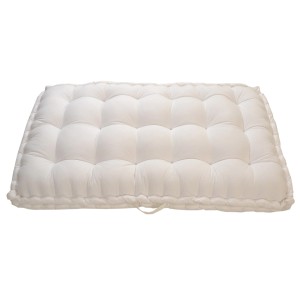 Cuscino per seduta t.b.t. bianco con bottoni per sedie e panche.