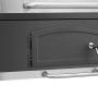 Dettaglio del barbecue a carbone Jamestown Jaxon XL con sportello per il contenitore del carbone.