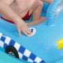 Auto gonfiabile blu per bambini in piscina, accessorio piscina.