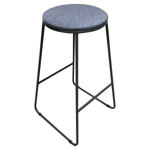 Sgabello Colby in tessuto grigio 32x32x70 cm