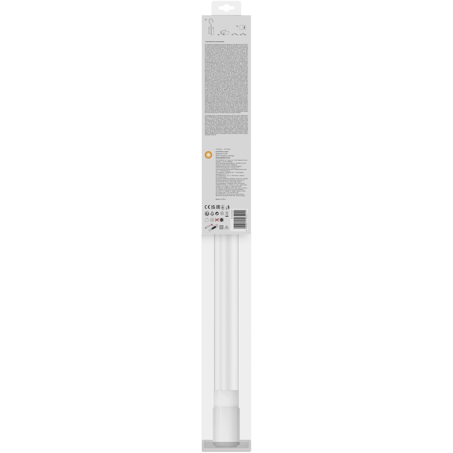 Ledvance LED sottopensile TubeKit 60cm, bianco freddo, nella confezione.