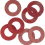 Guarnizioni in fibra t.b.t. rosse per applicazioni idrauliche.